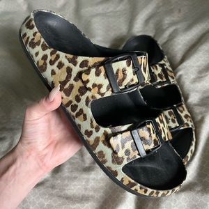 cushionaire cheetah print sandals